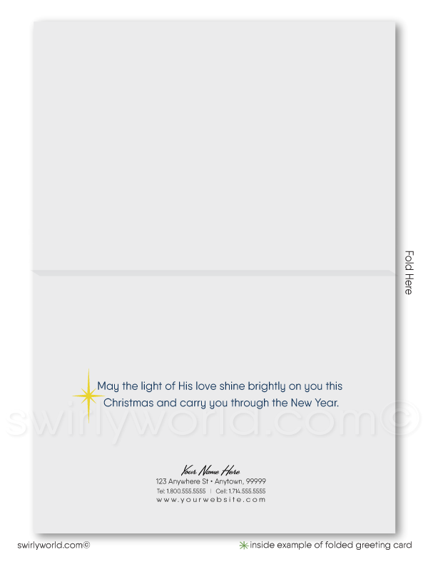 Retro Modern Christian Manger Nativity Scene Three Wise Men Religious Merry Christmas Cards