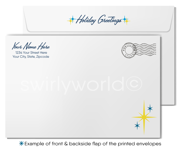 Retro Modern Christian Manger Nativity Scene Three Wise Men Religious Merry Christmas Cards