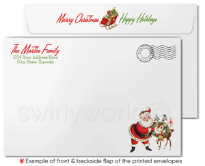 1950s Vintage Mid-Century Santa Claus Christmas Holiday Cards for Customers