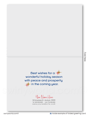 Mid-Century Modern Scandinavian Reindeer Buck in Peaceful Forest Holiday Greeting Cards