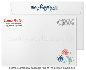 Retro Whimsical Christmas Neighborhood of Houses Realtor Holiday Cards for Clients