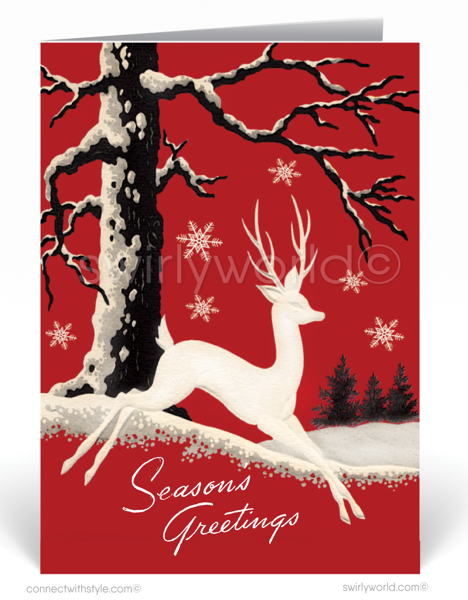 1950s Retro Mid-Century Modern Vintage Christmas Holiday Cards