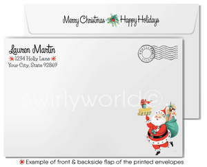 Vintage Mid-Century Christmas Card – Retro Bells and Atomic Starbursts with "Merry Christmas"