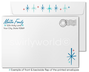 1960s Atomic Retro Mid-century Modern Vintage Christmas Holiday Cards