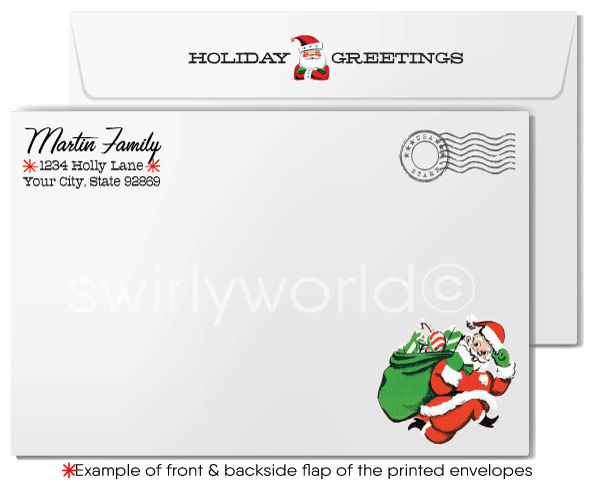 Vintage Mid-Century Christmas Card – Atomic Hand-Blown Ornaments on Tree Holiday Cards