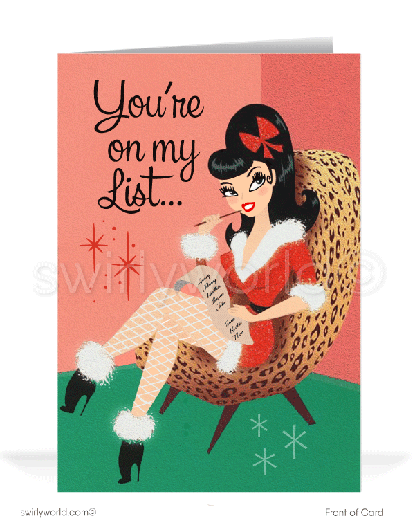 Atomic Retro Mid-Century Modern Rockabilly Pin-up Girl Christmas Holid -  swirly-world-design