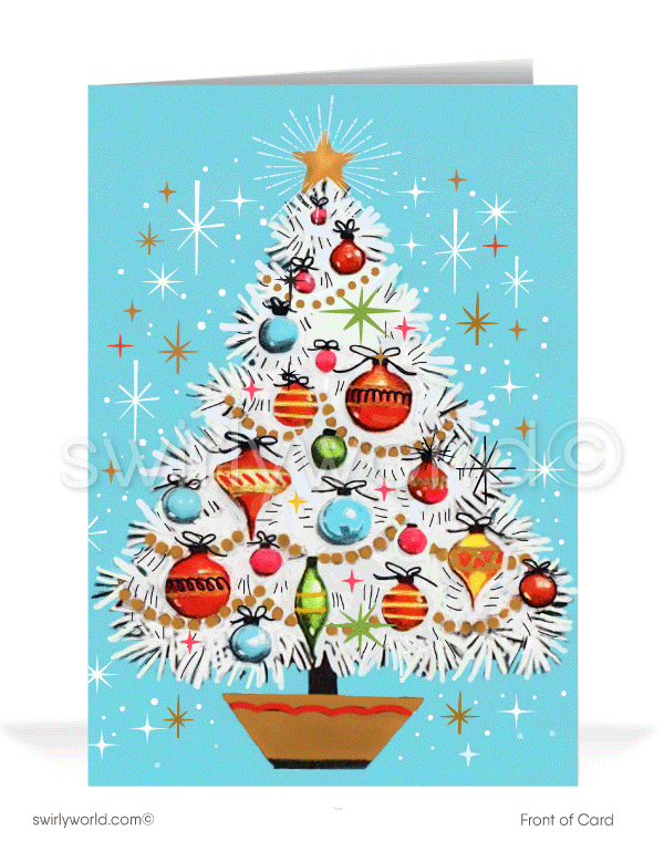 ✴︎希少 50s USA 未使用品　クリスマスカードセット　ヴィンテージ Vintage Holiday Card - Swirly World Designs Retro 1950s - swirly