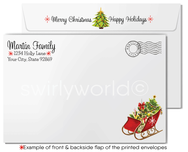 1950s Retro Vintage Kitsch Deer Mid-Century Modern Christmas Holiday Cards