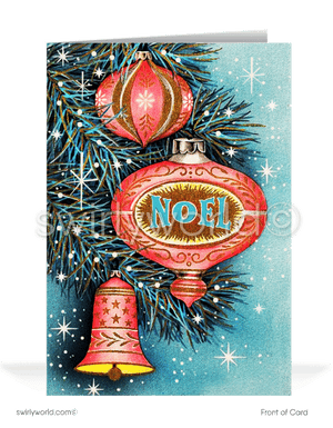 1950s Retro Mid-Century Modern Vintage Ornaments Holiday Christmas Cards