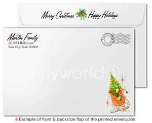 1930s Art Deco Vintage Retro Mid-Century Style Merry Christmas Holiday Card