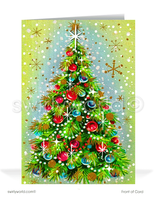O Christmas Tree Greeting Card - Christmas card, modern Holiday card