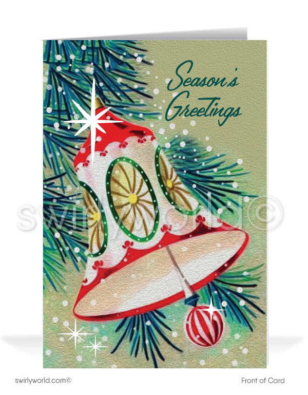 1950's atomic retro mid-century modern vintage Christmas holiday cards.