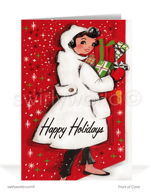 1950s Mid-Century Retro Modern Vintage Christmas Holiday Cards for Women