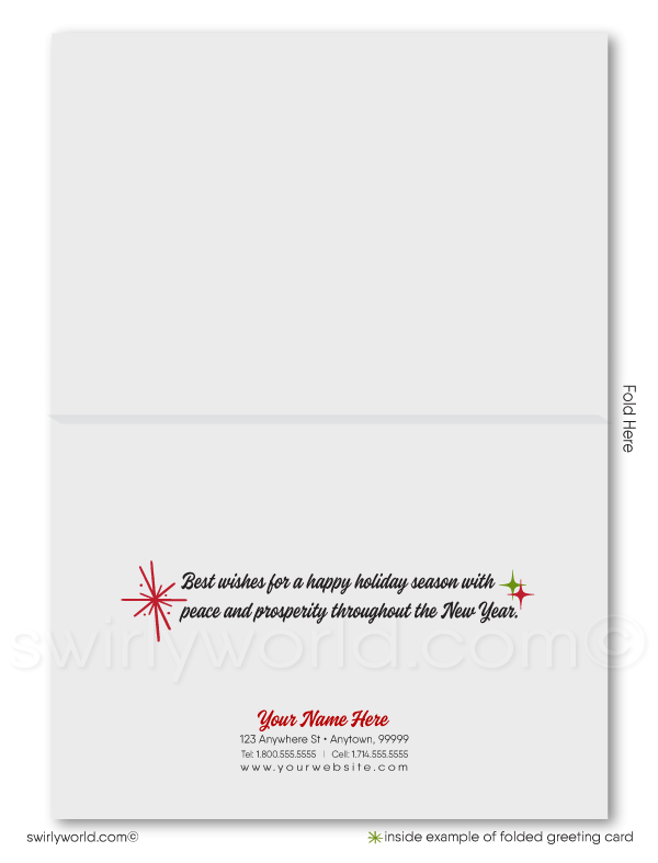 Traditional Business Customer Corporate Christmas Holiday Greeting Cards