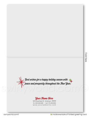Traditional Business Customer Corporate Christmas Holiday Greeting Cards