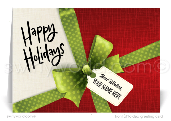 Traditional Business Customer Corporate Christmas Holiday Greeting Cards.