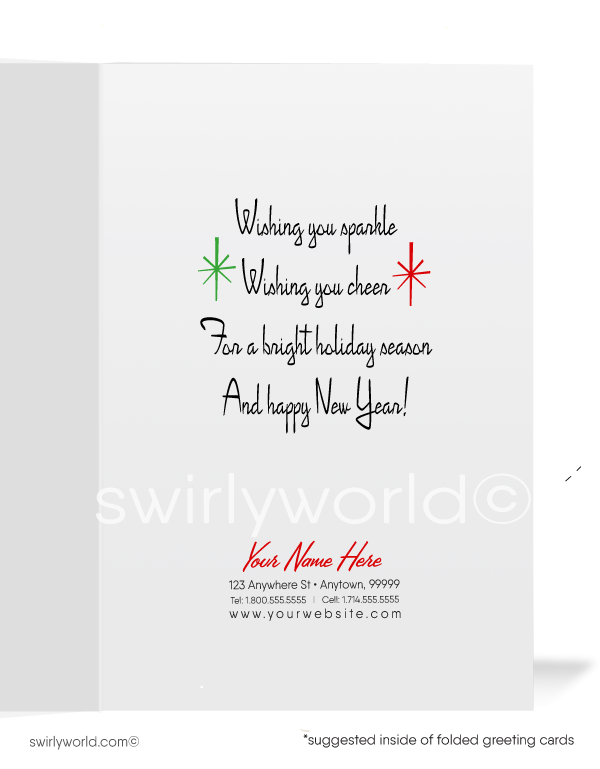 1960s Retro Kitsch Vintage Mid-Century Christmas Holiday Cards for Women