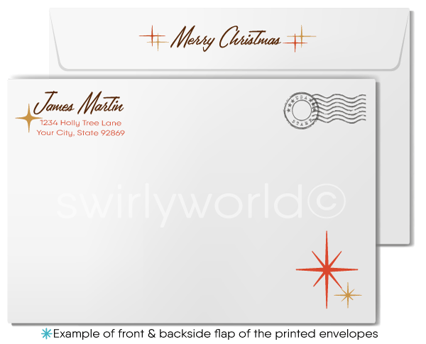 Vintage 1960s "Three Kings" Christmas Card with Mid-Century Religious Star Design