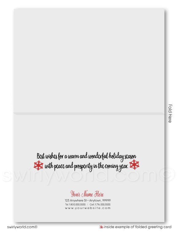 Professional Client Merry Christmas Happy Holidays Greeting Cards For Business