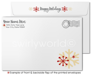 Professional Vintage Snowflakes Retro Business Company Holiday Greeting Cards