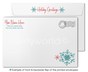 Professional Vintage Americana Starbursts Christmas Holiday Greeting Cards