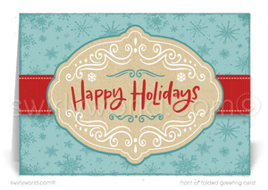 Professional Vintage Americana Starbursts Christmas Holiday Greeting Cards