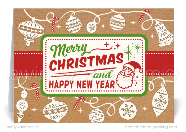1950s Style Retro Mid-Century Modern Vintage MCM Merry Christmas Holiday Cards