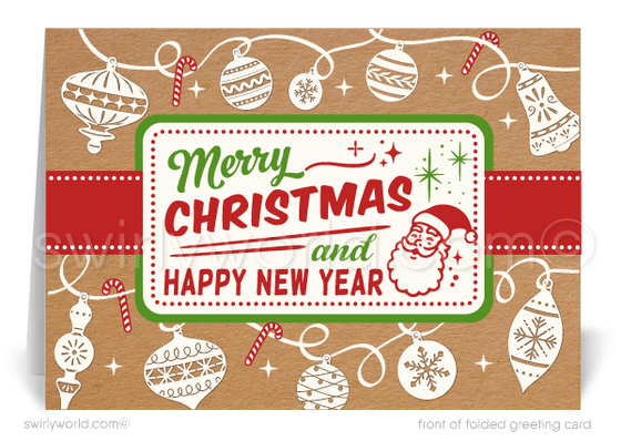 1950s Retro Mid-Century Modern Vintage MCM Merry Christmas Holiday Cards