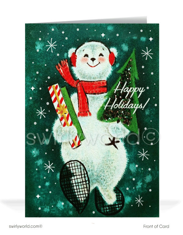 Vintage Frosty the Snowman 1950s Mid-Century Modern Christmas Holiday Cards