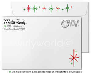 1950s Retro Vintage Mid-Century Modern Merry Christmas Holiday Cards