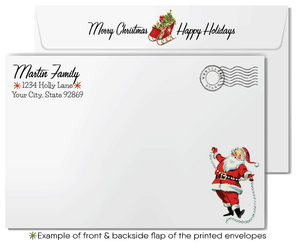 Vintage Christmas Card with Golden Bells and Holly, 1950s-1960s Mid-Century Modern Design