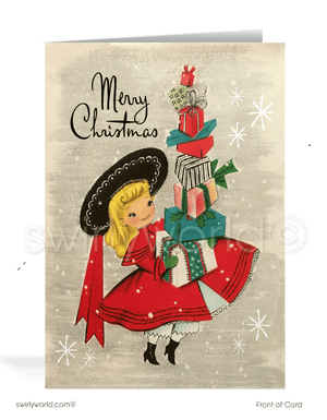 1940s - 1950s Retro Vintage Merry Christmas Holiday Cards for Women