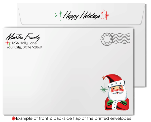 1960s Retro Modern Vintage Snowman Christmas Holiday Cards