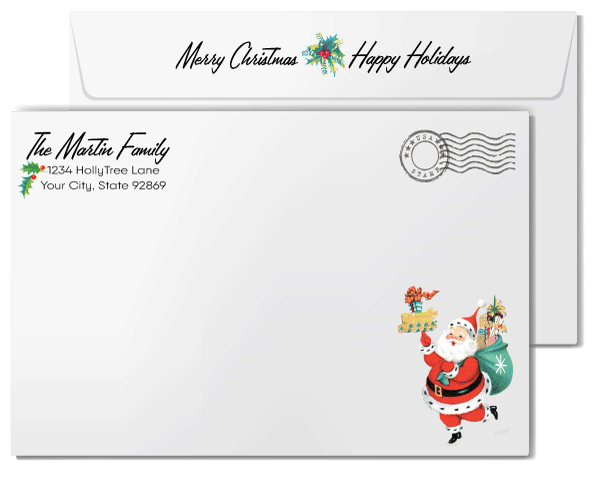 1950s Atomic Mid-Century Modern Vintage Retro Ornament Bells Christmas Cards