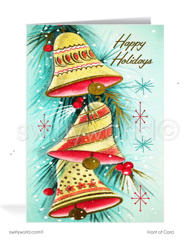 1950s Atomic Mid-Century Modern Vintage Retro Christmas Holiday Cards