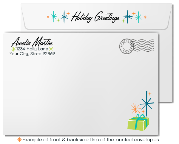 1960s Mid Century Atomic Modern Retro Geometric Christmas Tree With Starbursts