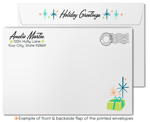 1960s Mid Century Atomic Modern Retro Geometric Christmas Tree With Starbursts