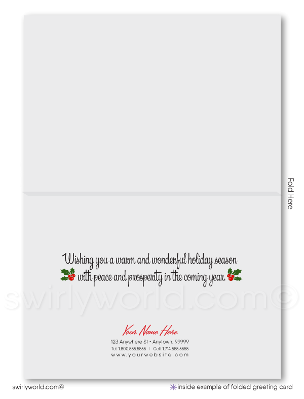 Retro Vintage Old Fashioned Starbursts Merry Christmas Holiday Greeting Cards