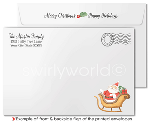 Traditional Watercolor Wreath Merry Christmas Holiday Cards for Customers