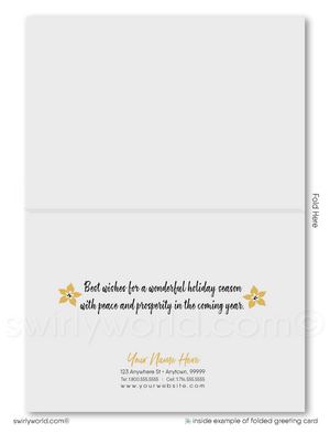 Gold and Black Elegant Business Corporate Holiday Cards for Clients