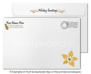 Gold and Black Elegant Business Corporate Holiday Cards for Clients