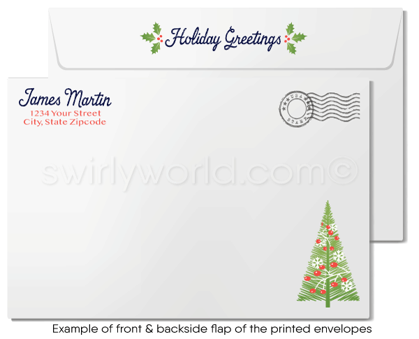 Business Christmas Tree Lot Season's Greetings Holiday Cards for Customers