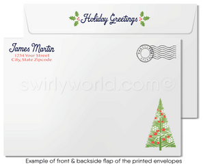 Business Christmas Tree Lot Season's Greetings Holiday Cards for Customers