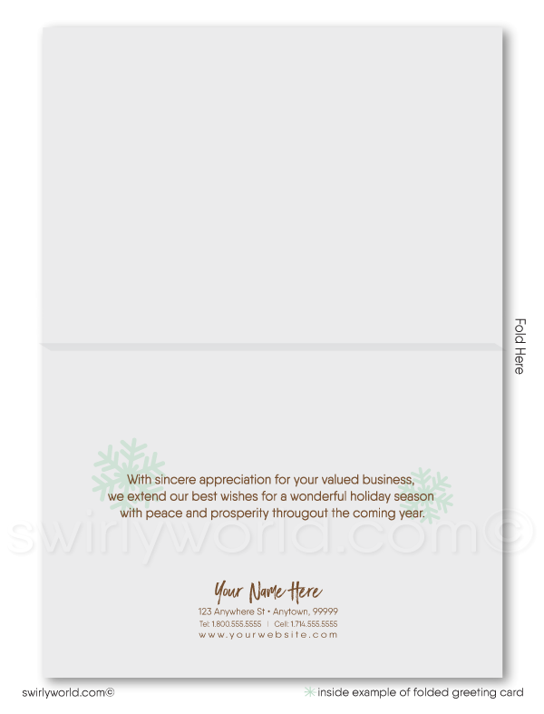 Modern City Architecture Christmas Scene Holiday Cards for Commercial Realtors