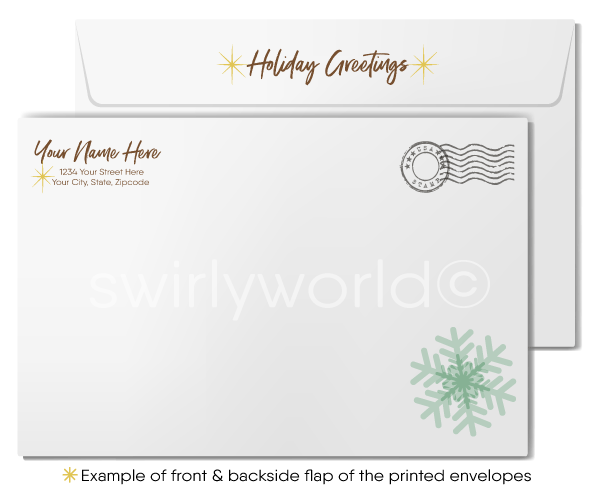 Modern City Architecture Christmas Scene Holiday Cards for Commercial Realtors