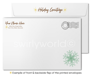 Modern City Architecture Christmas Scene Holiday Cards for Commercial Realtors