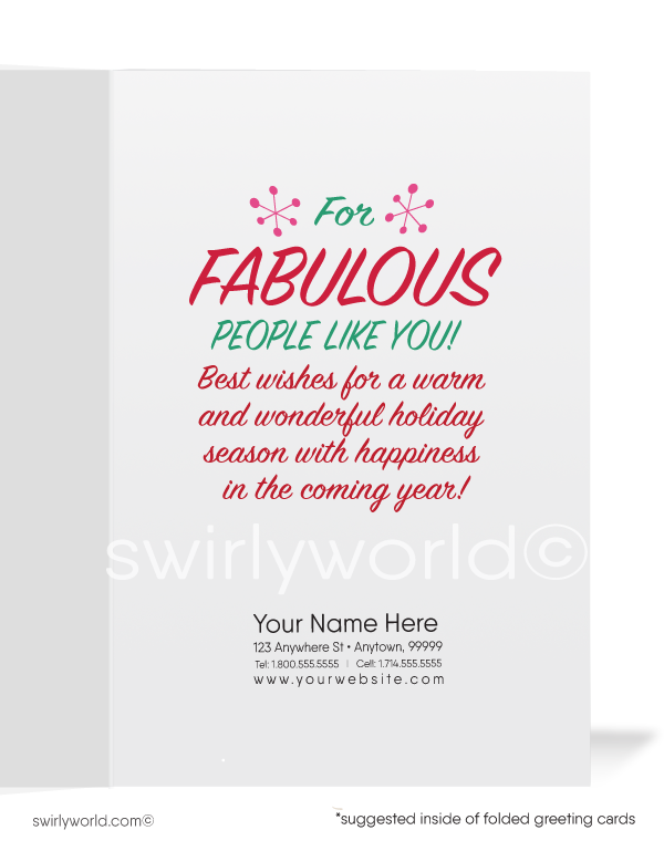 Retro Cute Christmas Holiday Greeting Cards for Women in Business
