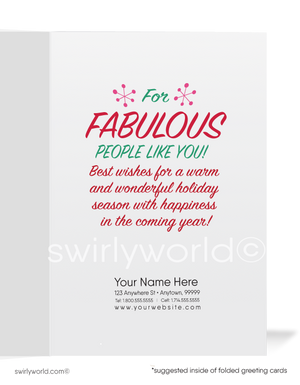 Retro Cute Christmas Holiday Greeting Cards for Women in Business