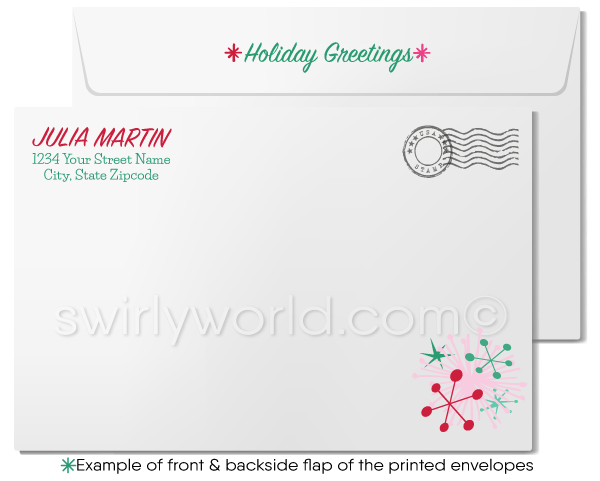 Retro Cute Christmas Holiday Greeting Cards for Women in Business
