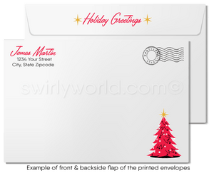 Mid Century Modern Holiday Cards – Retro Vintage Christmas Greetings With Santa Claus